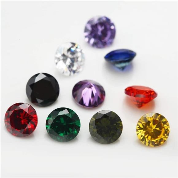 1PCS Per Colors Total 15pcs 6mm Round Mixed Colors Cubic Zirconia Stone Loose - Picture 3 of 7